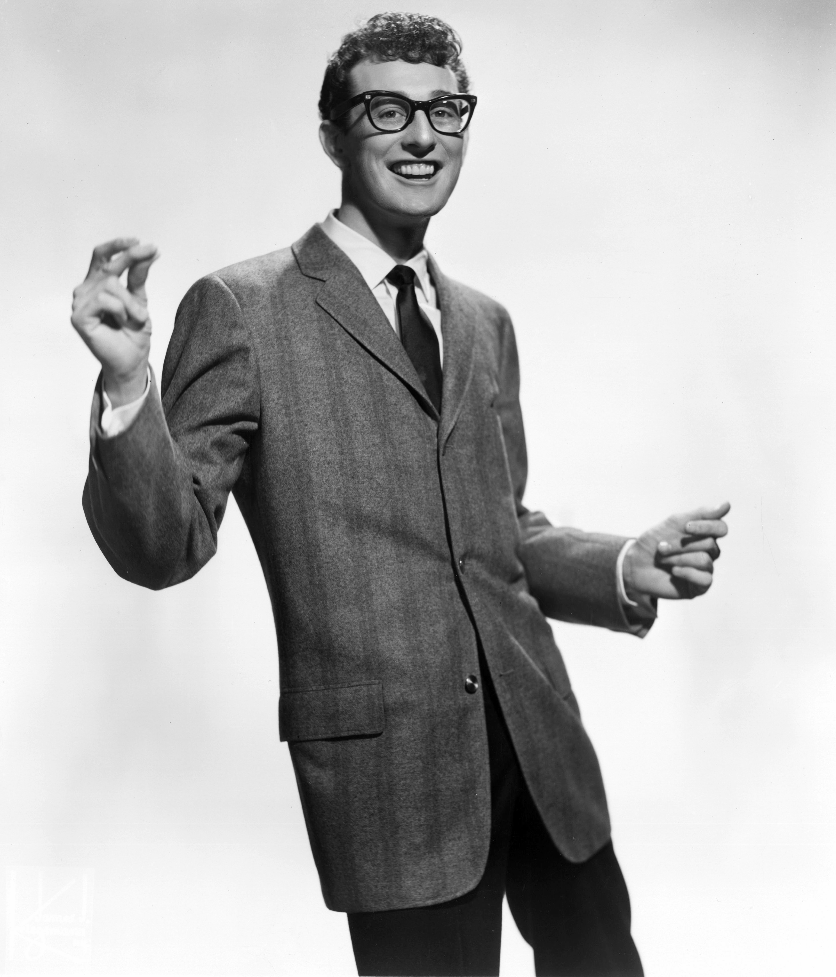 A promo shot of Buddy Holly for Brunswick Records. Original source: Wikipedia, en.wikipedia.org/wiki/Buddy_Holly.